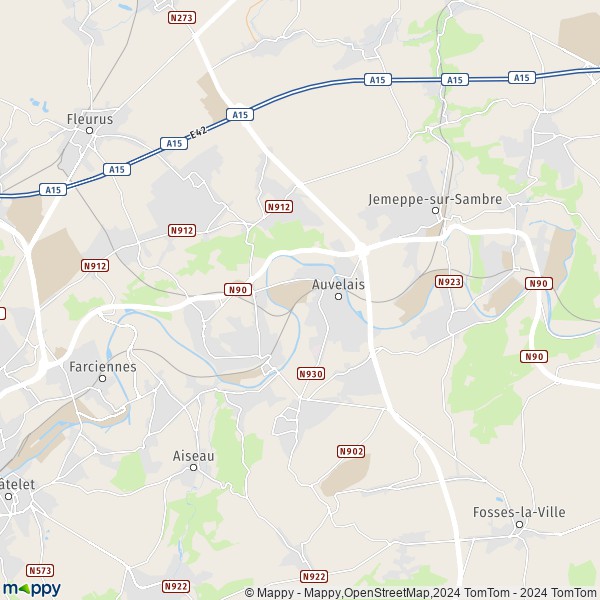 De kaart voor de stad 5060 Sambreville